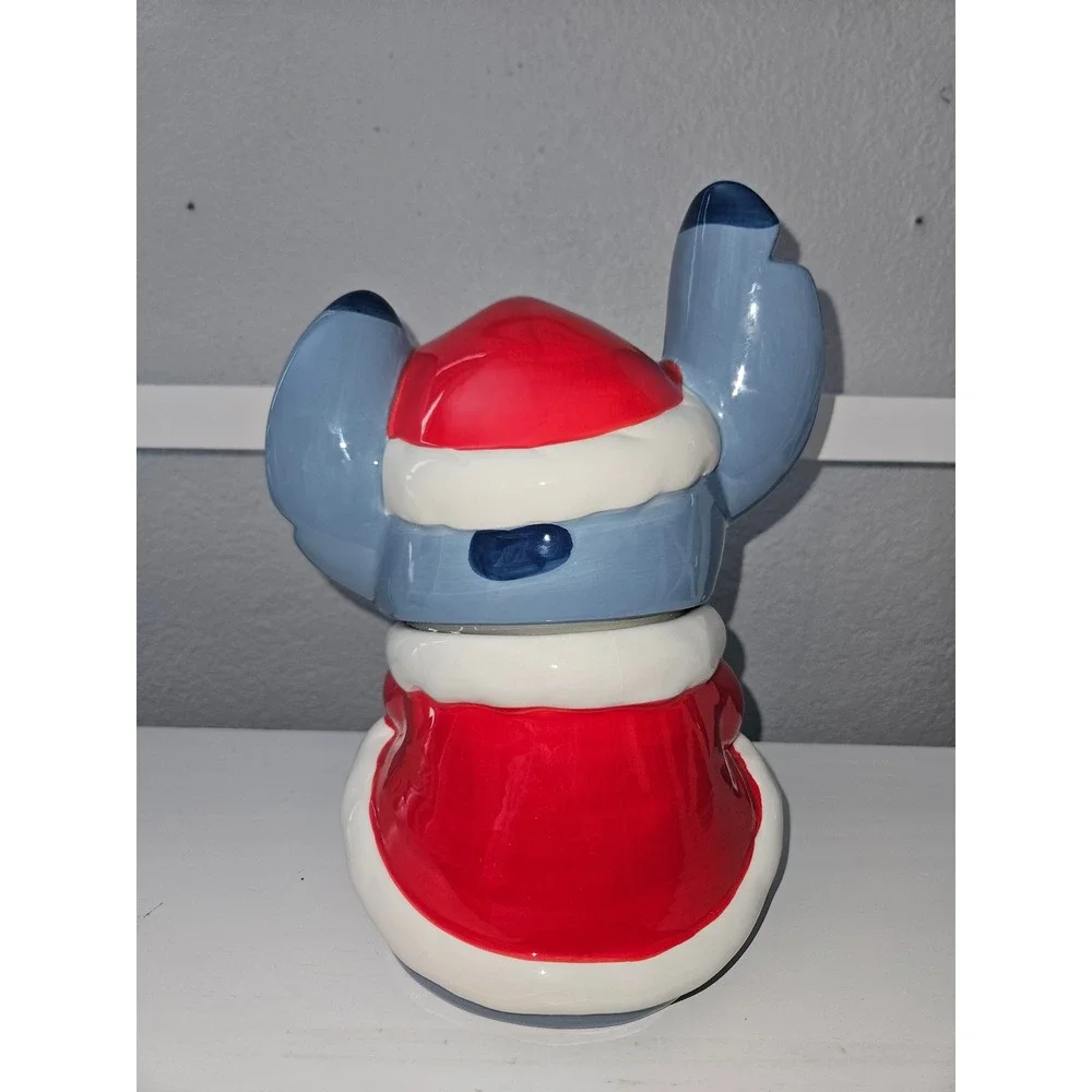 Zrike Brands Stitch Cookie Jar Blue Santa Christmas Disney